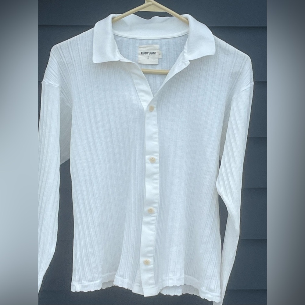 White Rudy Jude Pointelle Cardigan size small